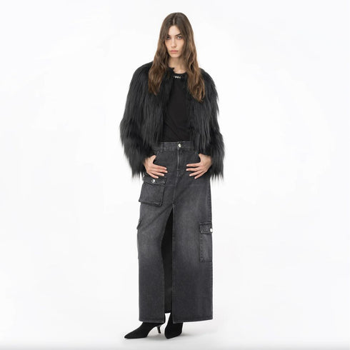 PINKO Black Cotton Skirt